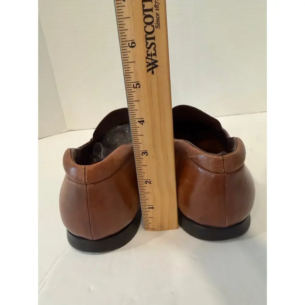 Authentic Prada Men's Brown Leather Slip On Classic Luxury Loafer‎ Shoes Sz 6.5
